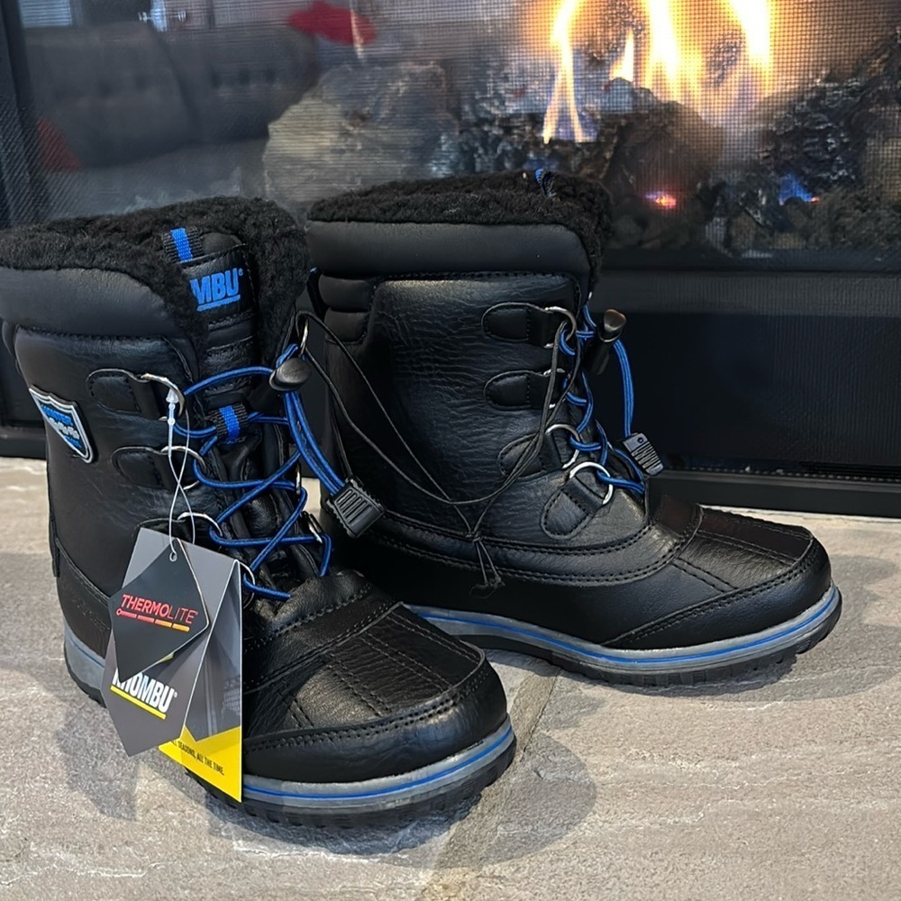 Khombu David Thermolite snow boot,faux fur,fleece lined,rugged sole,lace up,warm